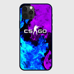 Чехол для iPhone 12 Pro Max CSGO neon flame, цвет: 3D-черный