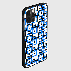 Чехол для iPhone 12 Pro Max Чёрно-синие фигуры на белом фоне, цвет: 3D-черный — фото 2