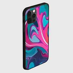 Чехол для iPhone 12 Pro Max Эбру краска, цвет: 3D-черный — фото 2