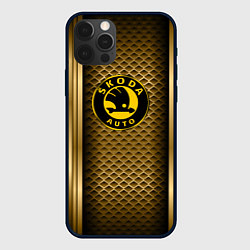 Чехол для iPhone 12 Pro Max Skoda auto motor, цвет: 3D-черный