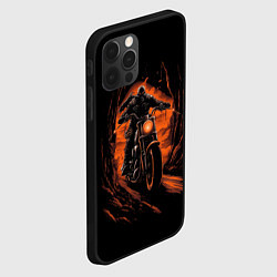 Чехол для iPhone 12 Pro Max Мотоциклист с черепом, цвет: 3D-черный — фото 2