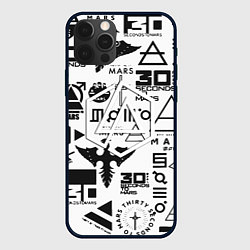 Чехол для iPhone 12 Pro Max Linkin park pattern 30 second to mars, цвет: 3D-черный