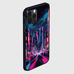 Чехол для iPhone 12 Pro Max Неоновый мегаполис, цвет: 3D-черный — фото 2