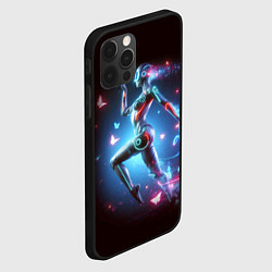 Чехол для iPhone 12 Pro Max Cyber girl and butterflies - neon glow fantasy, цвет: 3D-черный — фото 2