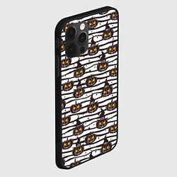 Чехол для iPhone 12 Pro Max Halloween - тыквы, светящиеся глаза, цвет: 3D-черный — фото 2