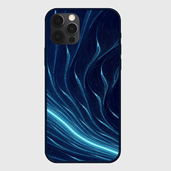 Чехол для iPhone 12 Pro Max Линии абстрактные неоновые, цвет: 3D-черный