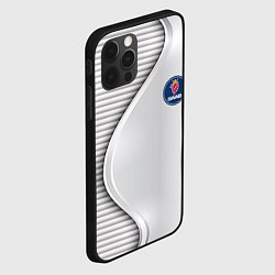 Чехол для iPhone 12 Pro Max Saab metal texture, цвет: 3D-черный — фото 2