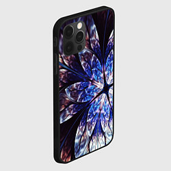 Чехол для iPhone 12 Pro Max Фрактальный узора стекло, цвет: 3D-черный — фото 2