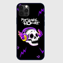 Чехол для iPhone 12 Pro Max My Chemical Romance неоновый череп, цвет: 3D-черный