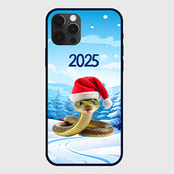 Чехол iPhone 12 Pro Max Змейка в новогодней шапке 2025