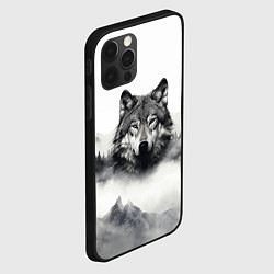 Чехол для iPhone 12 Pro Max Голова серого волка, цвет: 3D-черный — фото 2