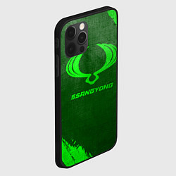 Чехол для iPhone 12 Pro Max SsangYong - green gradient, цвет: 3D-черный — фото 2