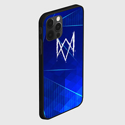 Чехол для iPhone 12 Pro Max Watch Dogs blue poly, цвет: 3D-черный — фото 2