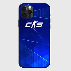 Чехол для iPhone 12 Pro Max Counter-Strike 2 blue poly, цвет: 3D-черный