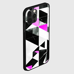 Чехол для iPhone 12 Pro Max Black and pink abstraction on a white background, цвет: 3D-черный — фото 2