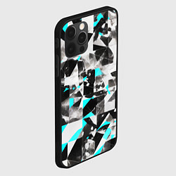 Чехол для iPhone 12 Pro Max Black and blue abstraction on a white background, цвет: 3D-черный — фото 2