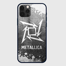 Чехол для iPhone 12 Pro Max Metallica - grey gradient, цвет: 3D-черный