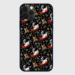 Чехол для iPhone 12 Pro Max Рик и Морти сани с оленем - Christmas, цвет: 3D-черный