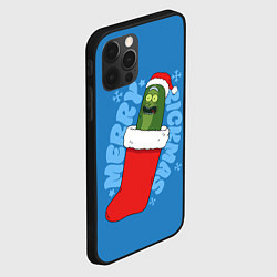 Чехол для iPhone 12 Pro Max Новогодний Рик огурчик - Merry Rickmas, цвет: 3D-черный — фото 2
