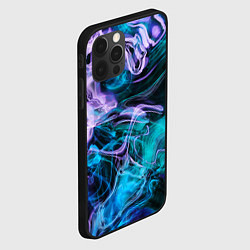 Чехол для iPhone 12 Pro Max Цветной дым текстура, цвет: 3D-черный — фото 2