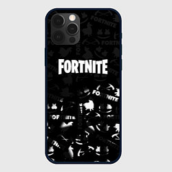 Чехол для iPhone 12 Pro Max Fortnite pattern black, цвет: 3D-черный