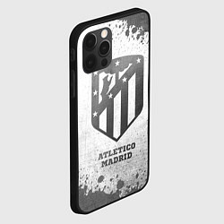 Чехол для iPhone 12 Pro Max Atletico Madrid - white gradient, цвет: 3D-черный — фото 2