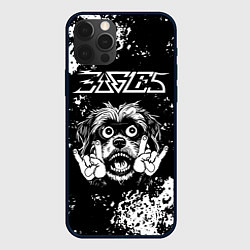 Чехол для iPhone 12 Pro Max Eagles рок пес, цвет: 3D-черный