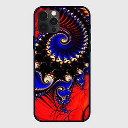 Чехол для iPhone 12 Pro Max Оптический узор фракталы завитки, цвет: 3D-черный