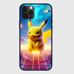 Чехол для iPhone 12 Pro Max Funny Pikachu - vaporwave, цвет: 3D-черный