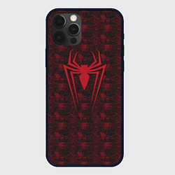 Чехол для iPhone 12 Pro Max Spider-Man logo, цвет: 3D-черный