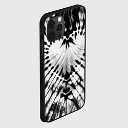 Чехол для iPhone 12 Pro Max Абстрактное сердце - черно-белый тай-дай, цвет: 3D-черный — фото 2