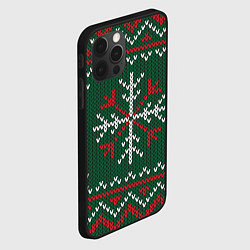 Чехол для iPhone 12 Pro Max Knitted Snowflake Pattern, цвет: 3D-черный — фото 2