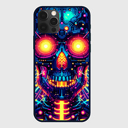 Чехол для iPhone 12 Pro Max Neon skull - ai art fantasy, цвет: 3D-черный