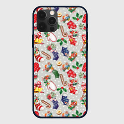 Чехол для iPhone 12 Pro Max Christmas Pattern, цвет: 3D-черный