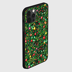 Чехол для iPhone 12 Pro Max Разноцветные шары на ёлке, цвет: 3D-черный — фото 2