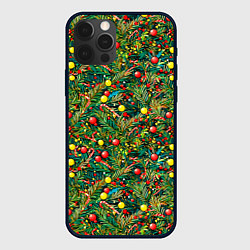 Чехол для iPhone 12 Pro Max Разноцветные ёлочные шары, цвет: 3D-черный