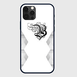 Чехол для iPhone 12 Pro Max Burzum white poly, цвет: 3D-черный