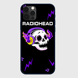 Чехол для iPhone 12 Pro Max Radiohead неоновый череп, цвет: 3D-черный