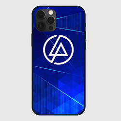 Чехол для iPhone 12 Pro Max Linkin Park blue poly, цвет: 3D-черный