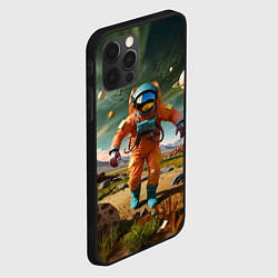 Чехол для iPhone 12 Pro Max Космонавт в оранжевом костюме, цвет: 3D-черный — фото 2