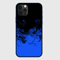 Чехол для iPhone 12 Pro Max Абстрактный синий огонь, цвет: 3D-черный