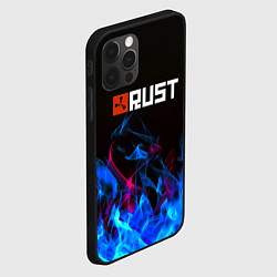 Чехол для iPhone 12 Pro Max Rust neon flame, цвет: 3D-черный — фото 2