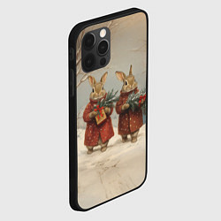 Чехол для iPhone 12 Pro Max Зайцы с новогодними подарками, цвет: 3D-черный — фото 2
