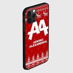 Чехол для iPhone 12 Pro Max Новогодний Asking Alexandria с оленями, цвет: 3D-черный — фото 2