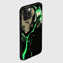 Чехол для iPhone 12 Pro Max Зелёный разлом в камне, цвет: 3D-черный — фото 2