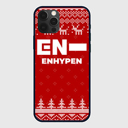 Чехол для iPhone 12 Pro Max Новогодний Enhypen с оленями, цвет: 3D-черный