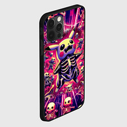 Чехол для iPhone 12 Pro Max Пикачу и скелетики - авангардный паттерн, цвет: 3D-черный — фото 2