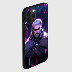 Чехол для iPhone 12 Pro Max Geralt - neon rain, цвет: 3D-черный — фото 2