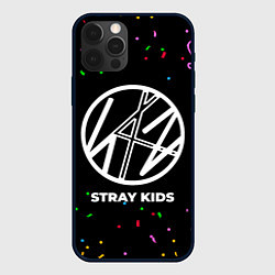 Чехол для iPhone 12 Pro Max Stray Kids конфети, цвет: 3D-черный