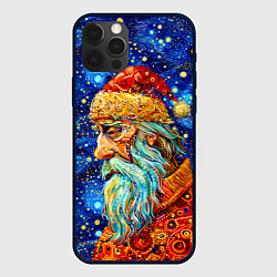 Чехол для iPhone 12 Pro Max Santa Claus: pop-art-brut-nouveau pointillism, цвет: 3D-черный